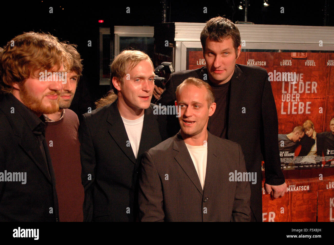 die 'Hansen Band' mit Juergen Vogel - Filmpremiere 'Keine Lieder ueber Liebe', Kino International, 25. Oktober 2005, Berlin-Mitt Stock Photo