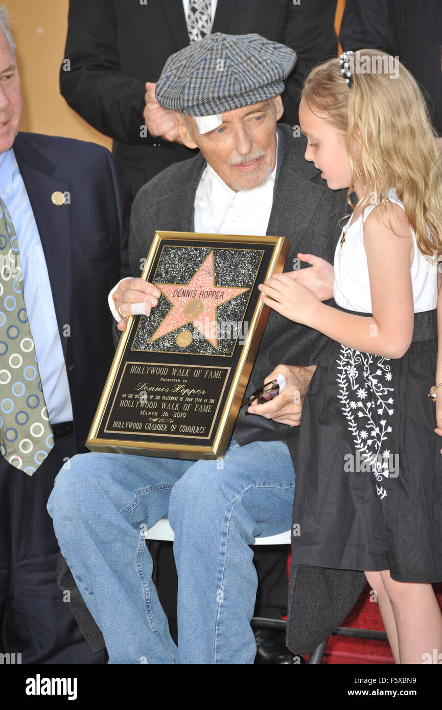 LOS ANGELES, CA MARCH 26, 2010 Actor Dennis Hopper & daughter Galen