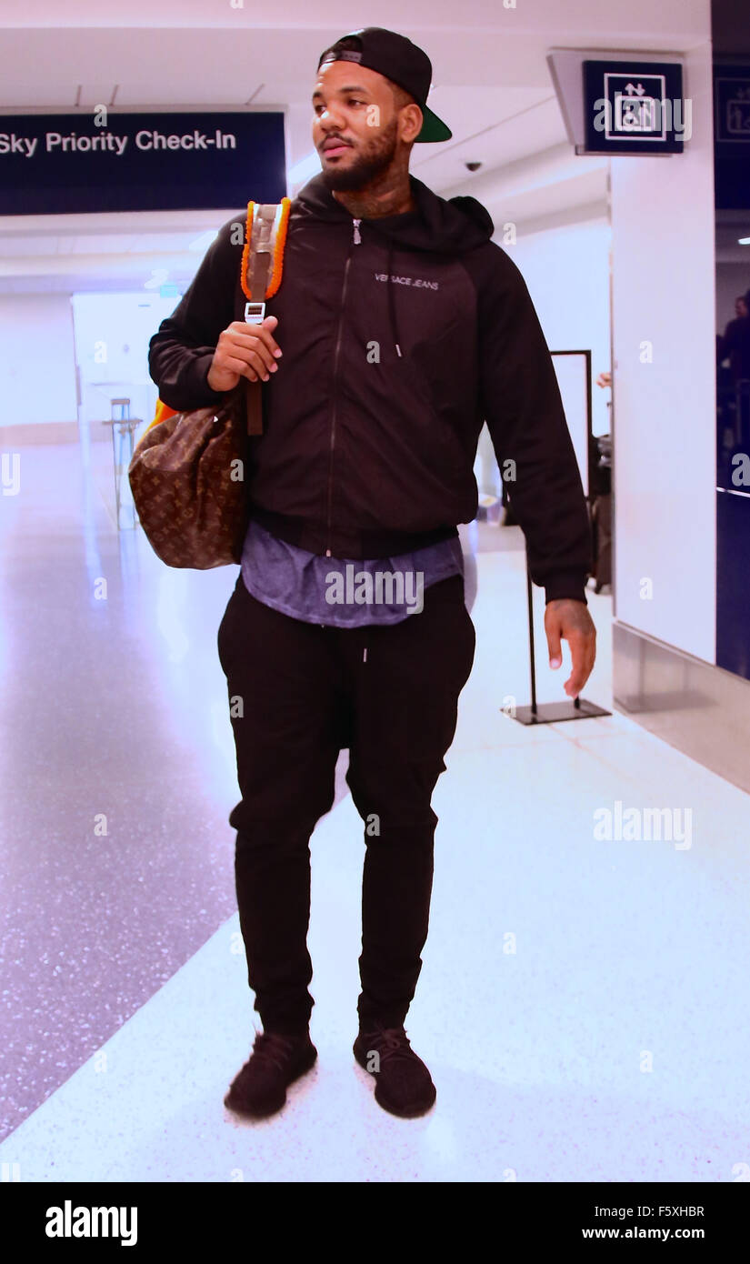 Rapper The Game leaving Los Angeles International Airport (LAX)  Featuring: The Game, Jayceon Terrell Taylor Where: Los Angeles, California, United States When: 18 Sep 2015 Stock Photo