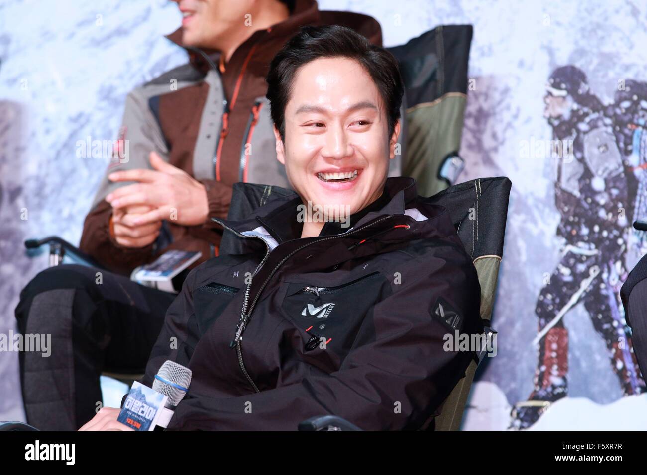 Jeong-min Hwang and Woo Jeong promote for The Himalayas in Seoul, South ...