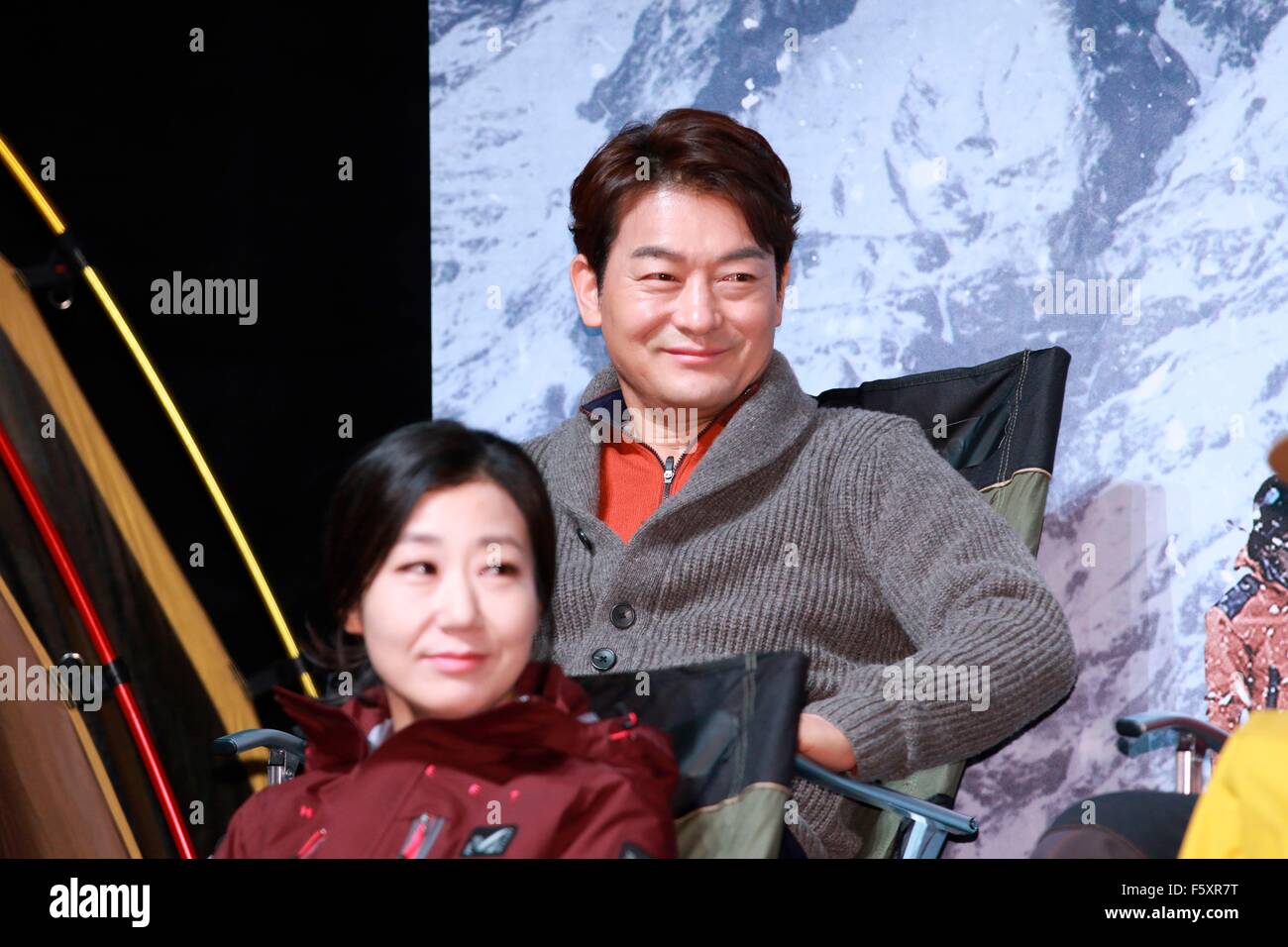 Jeong-min Hwang and Woo Jeong promote for The Himalayas in Seoul, South ...
