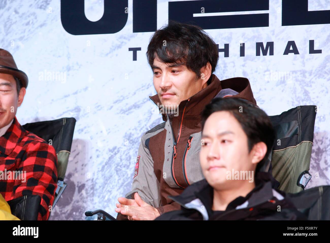 Jeong-min Hwang and Woo Jeong promote for The Himalayas in Seoul, South ...