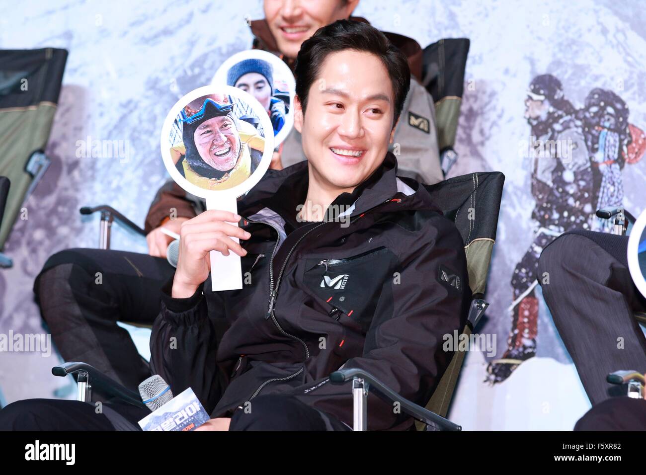 Jeong-min Hwang and Woo Jeong promote for The Himalayas in Seoul, South ...