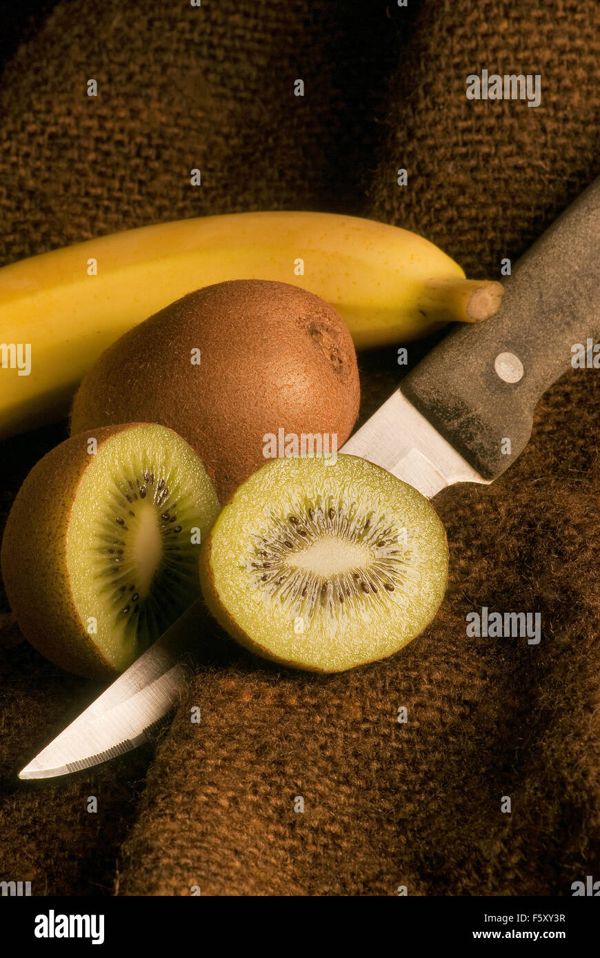 kiwi fruit with a banana Stock Photo