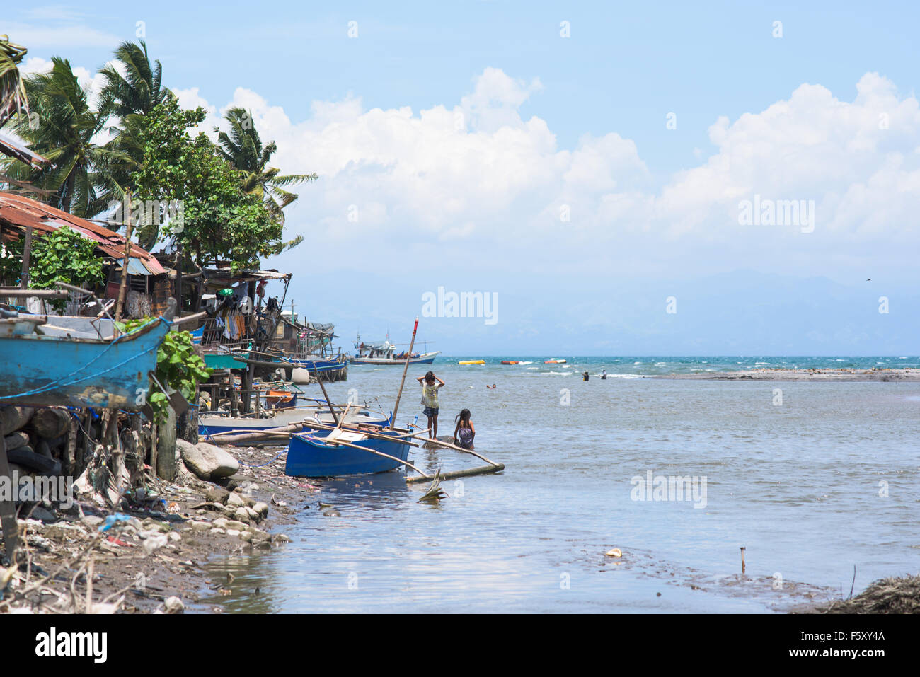 Fishing community in General Santos City, the southernmost city of The Philippines. Stock Photo