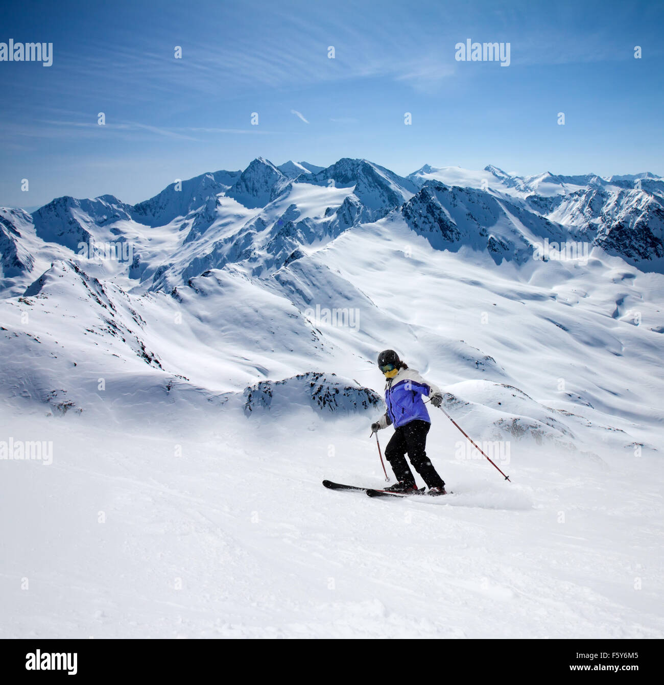 skier, extreme winter sport Stock Photo