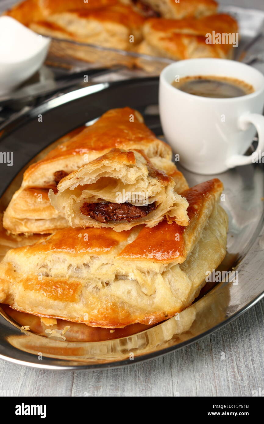 Chocolate Croissants with Puff Pastry Stock Photo Alamy