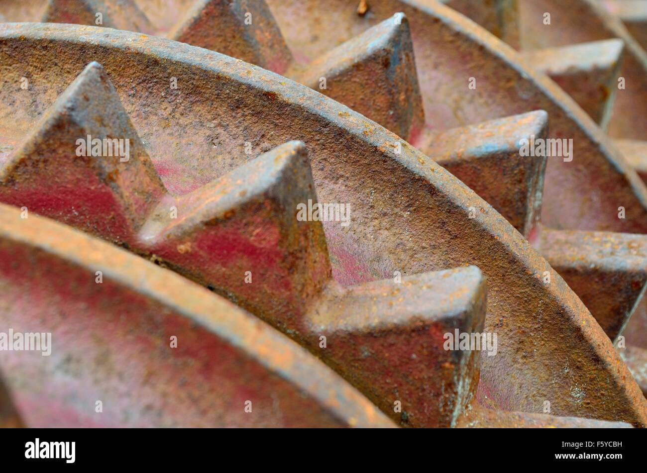 sharp and rusted heavy duty agricultural equipment background texture ...