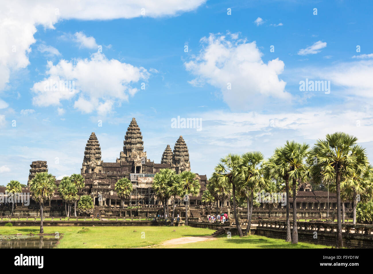 Angkor Wat is part of a stunning complex of temples and other monument near Siem Reap in Cambodia. Stock Photo