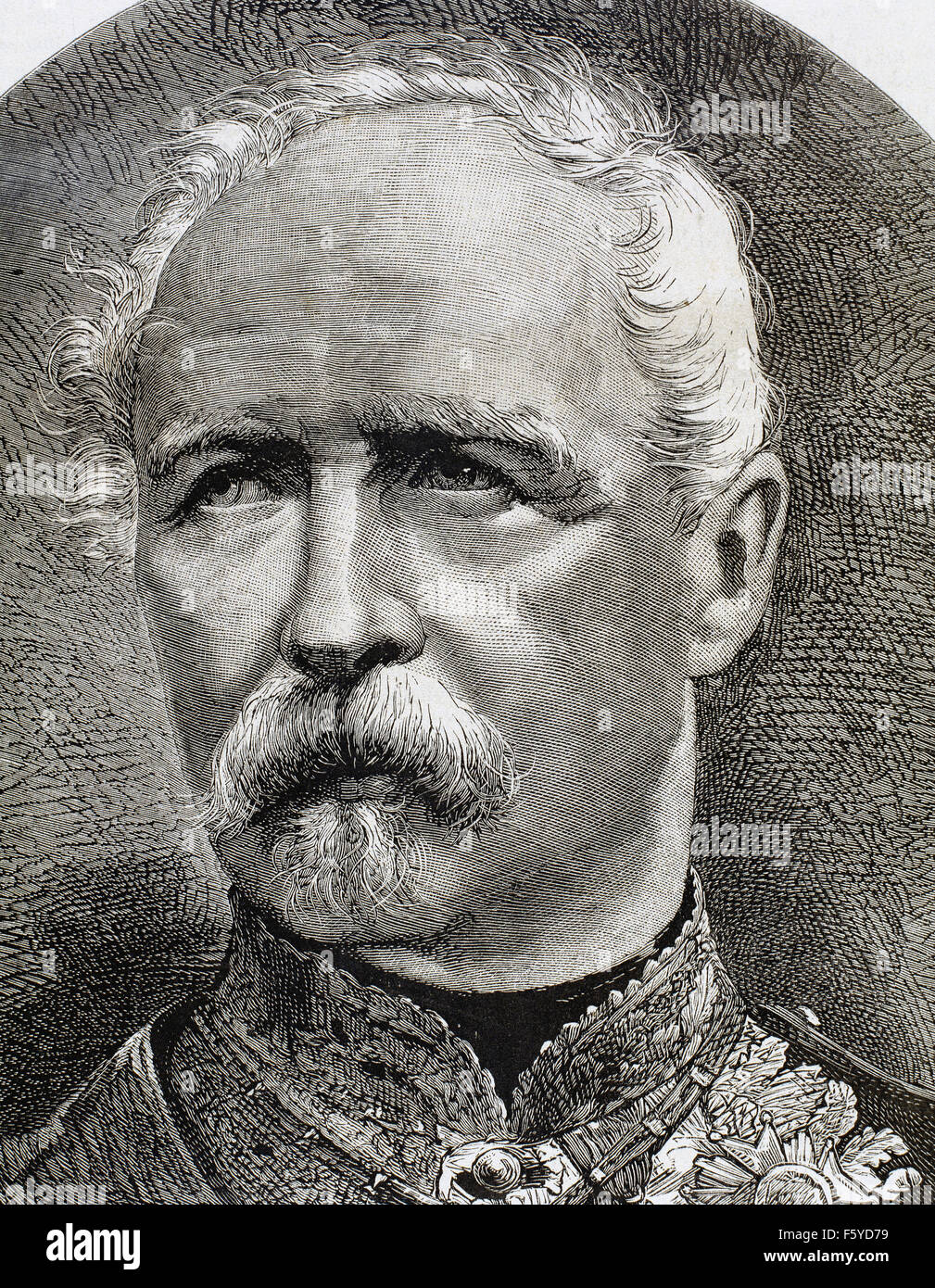 Patrice de MacMahon, 1st Duke of Magenta (1808-1893). French general and politician with the distinction Marshal of France. 3rd President of the France (1873-1875). Portrait. Engraving, 19th century. Stock Photo