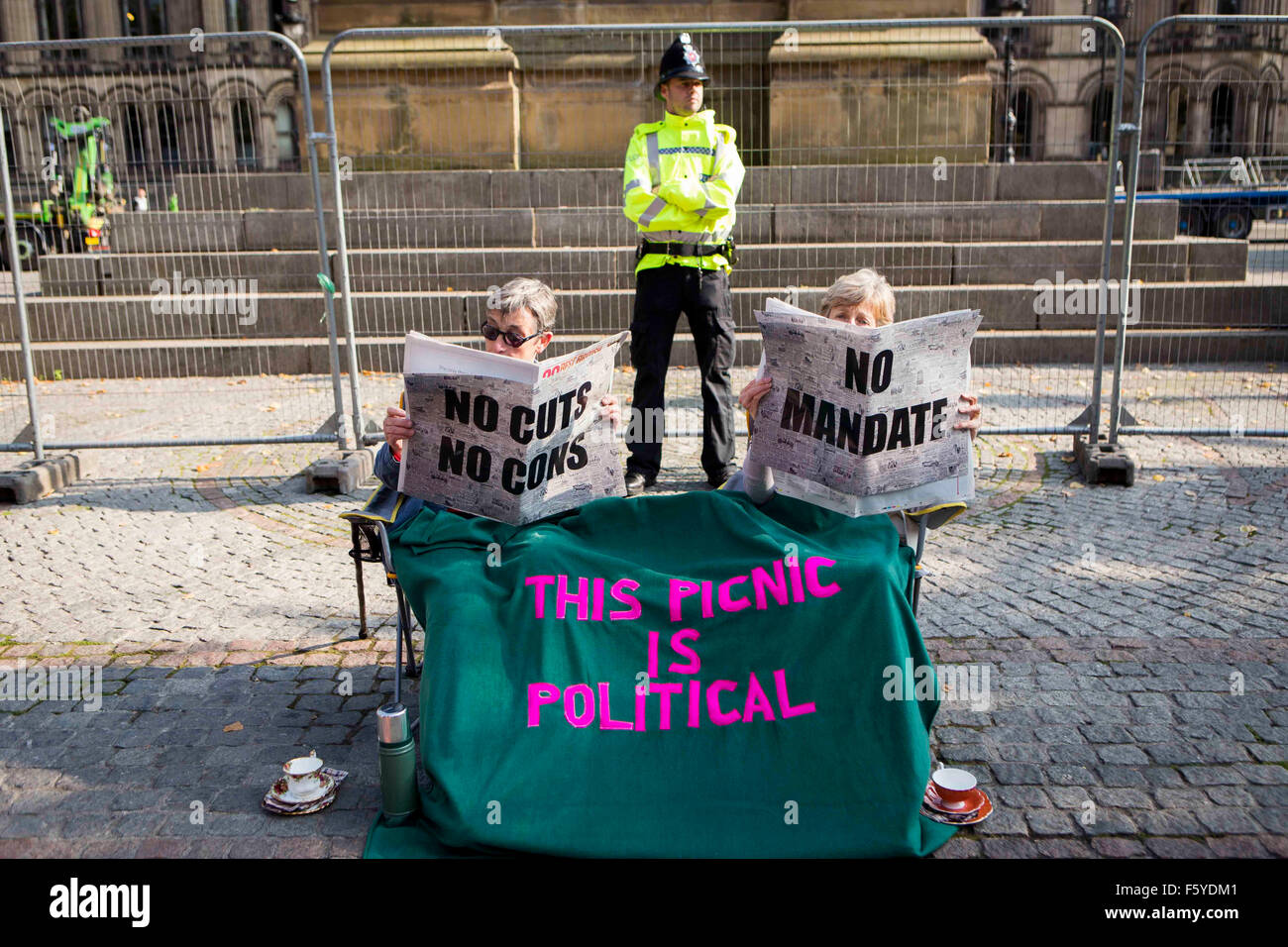 Manchester anti-austerity protest rally Stock Photo