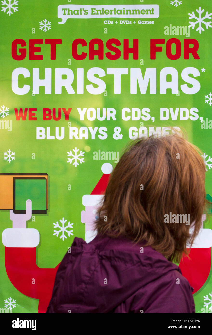 Get Cash for Christmas Poster 'That's Entertainment', Liverpool, Merseyside, UK Stock Photo