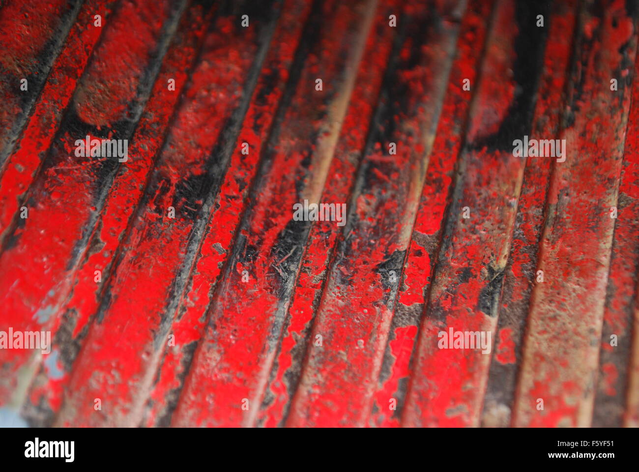 Grooves inside cannon barrel. Stock Photo