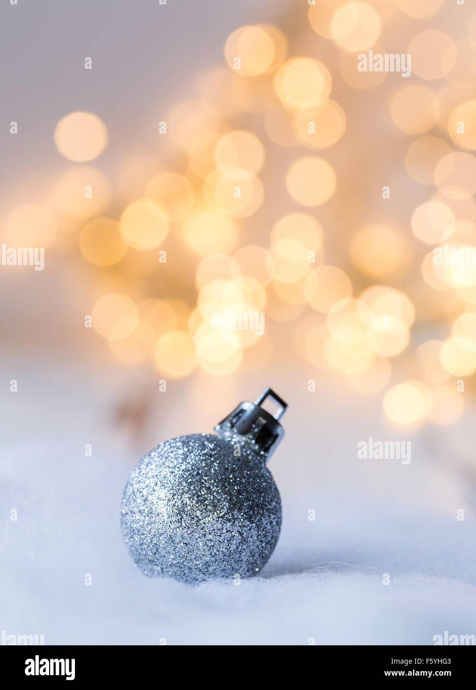 Christmas decoration in front of Christmas lightening Stock Photo