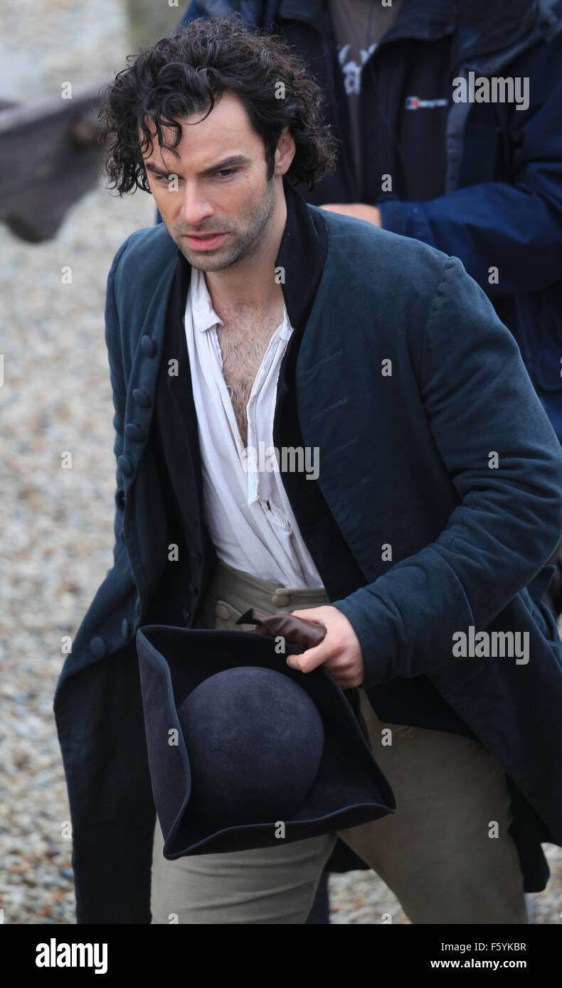 Aidan Turner Who Plays Poldark In The Bbc Drama Films A Scene Where He Has Been Fighting And Has