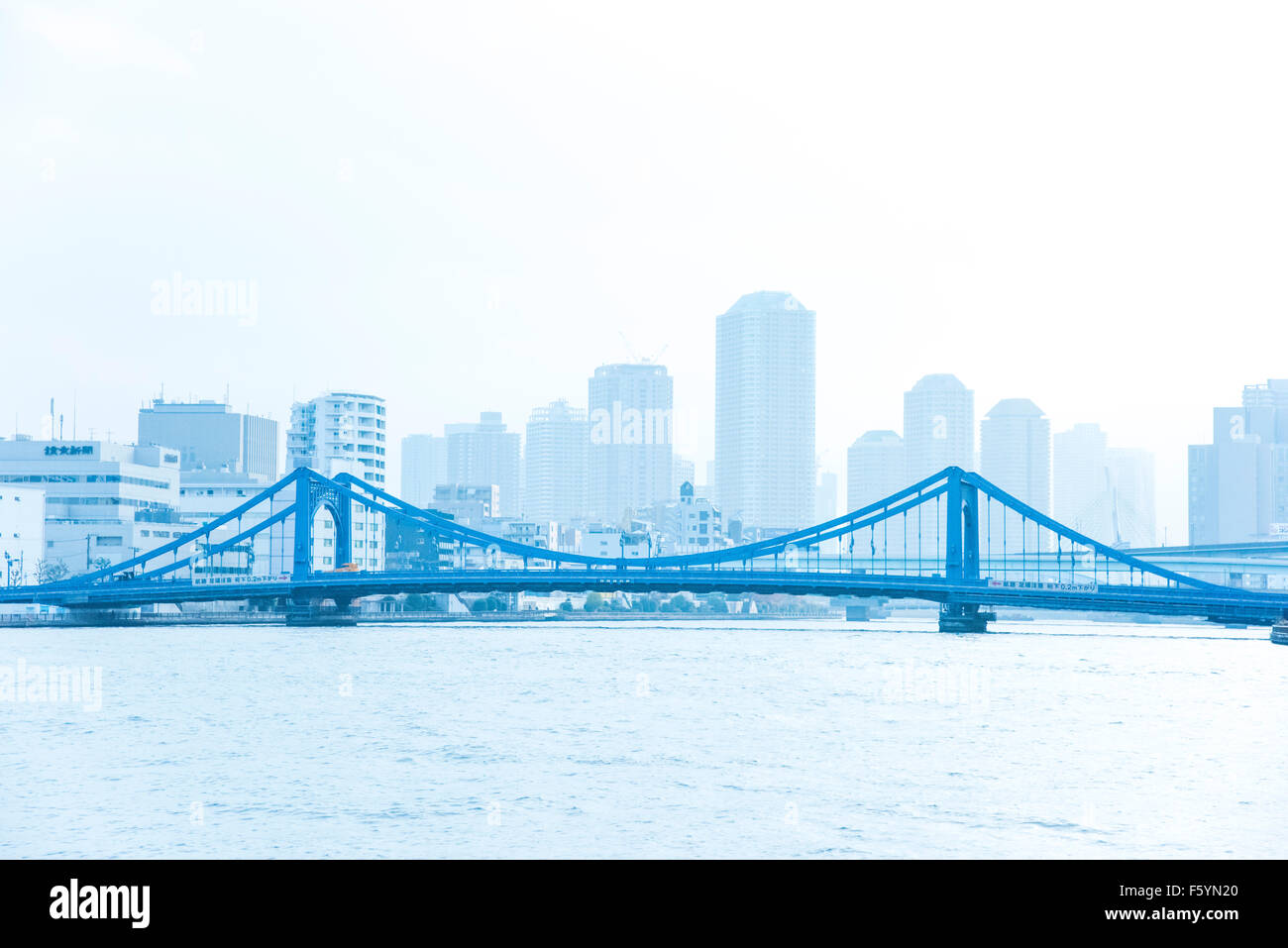 Kiyosubashi bridge,Sumida river,Tokyo,Japan Stock Photo
