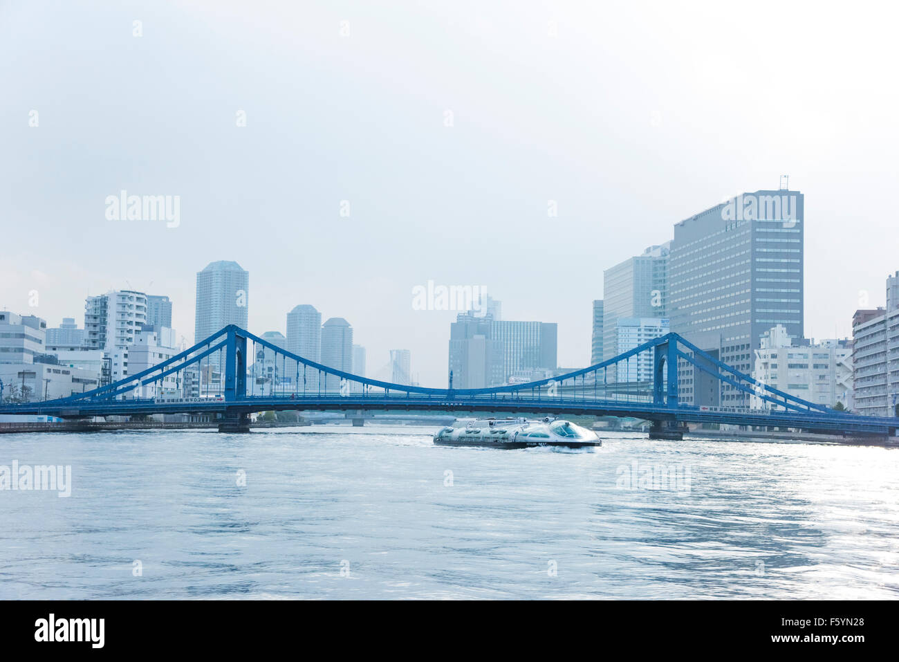 Kiyosubashi bridge,Sumida river,Tokyo,Japan Stock Photo