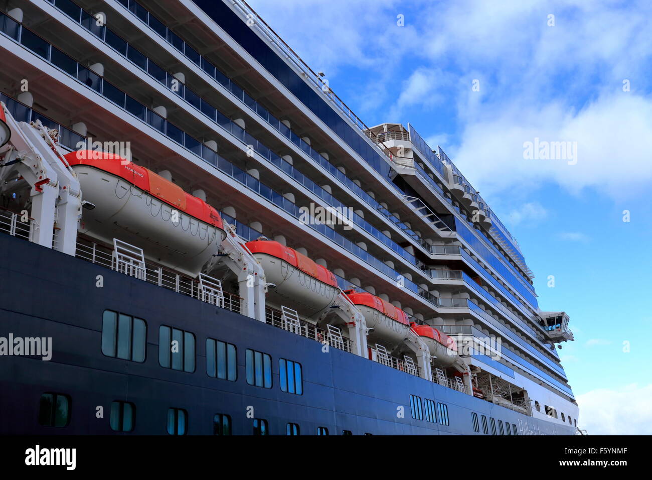 Side view of cruise ship liner Eurodam from Rotterdam Stock Photo