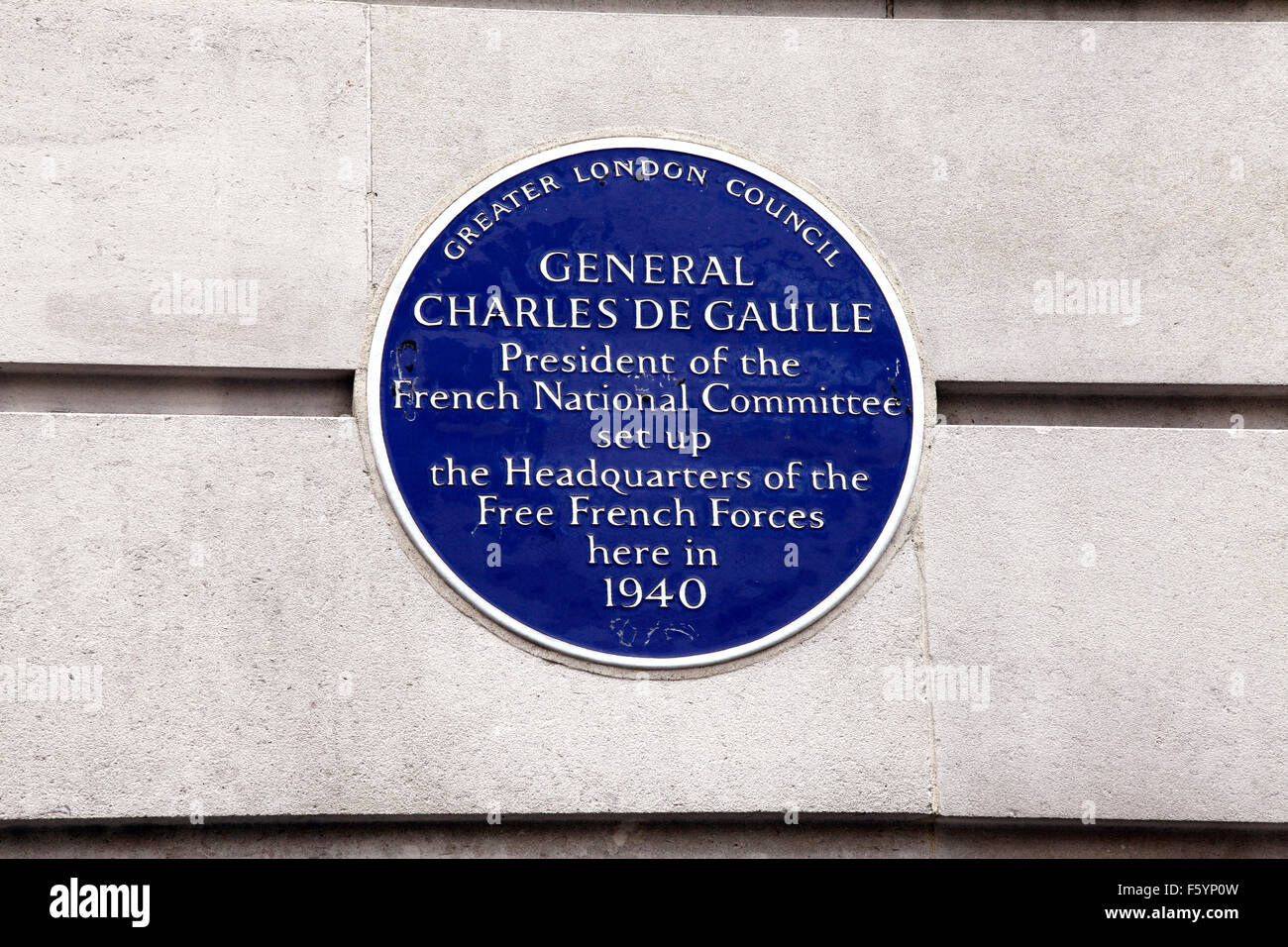 Free French Memorial Plaque in London Stock Photo