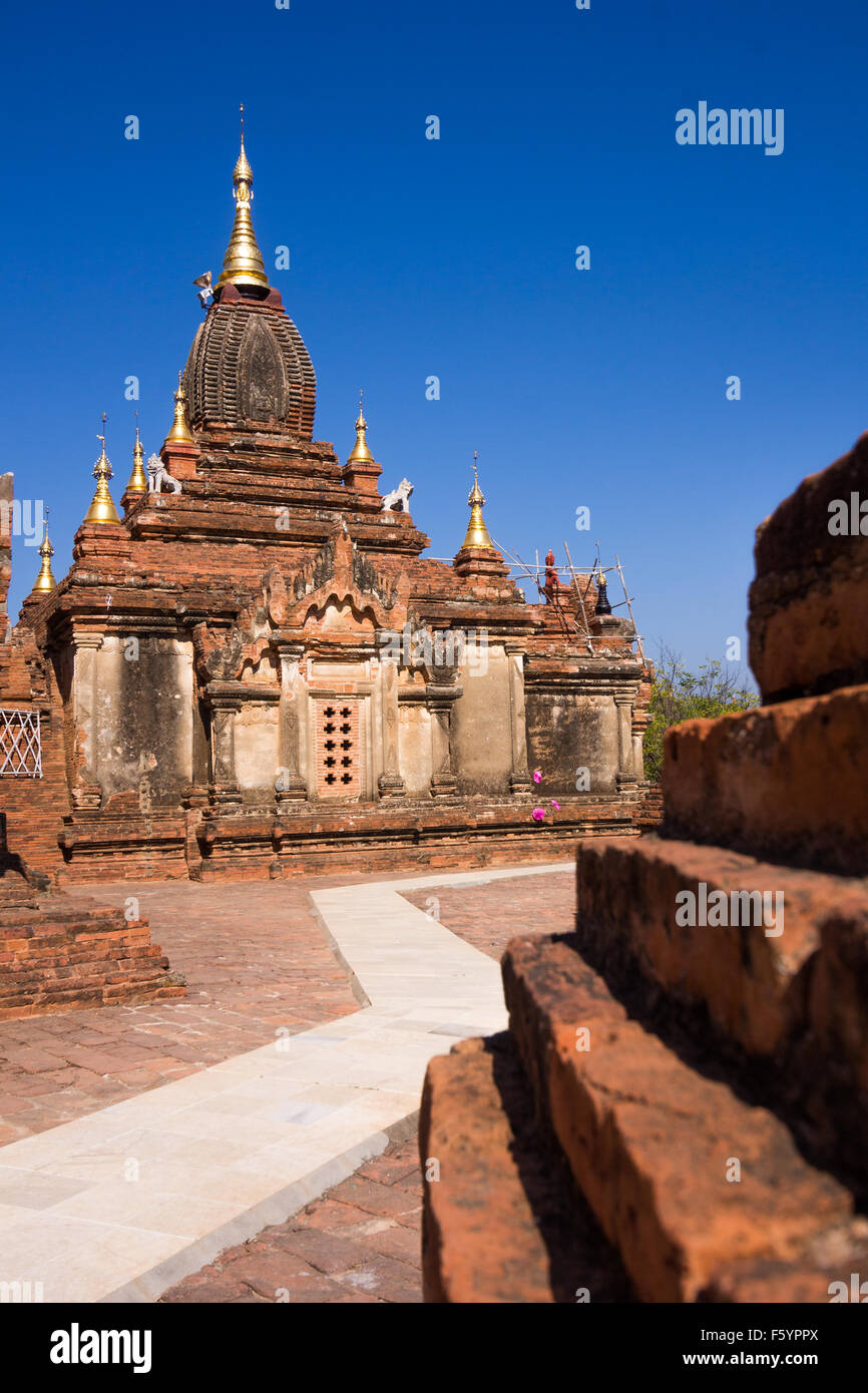 View of Dhamayazika Pagoda Temple, Bagan, Myanmar. Stock Photo