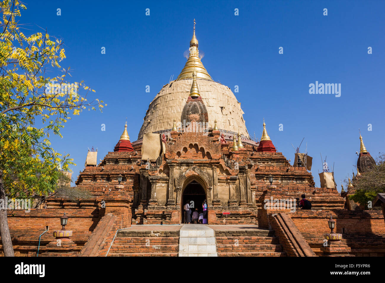 View of Dhamayazika Pagoda Temple, Bagan, Myanmar. Stock Photo