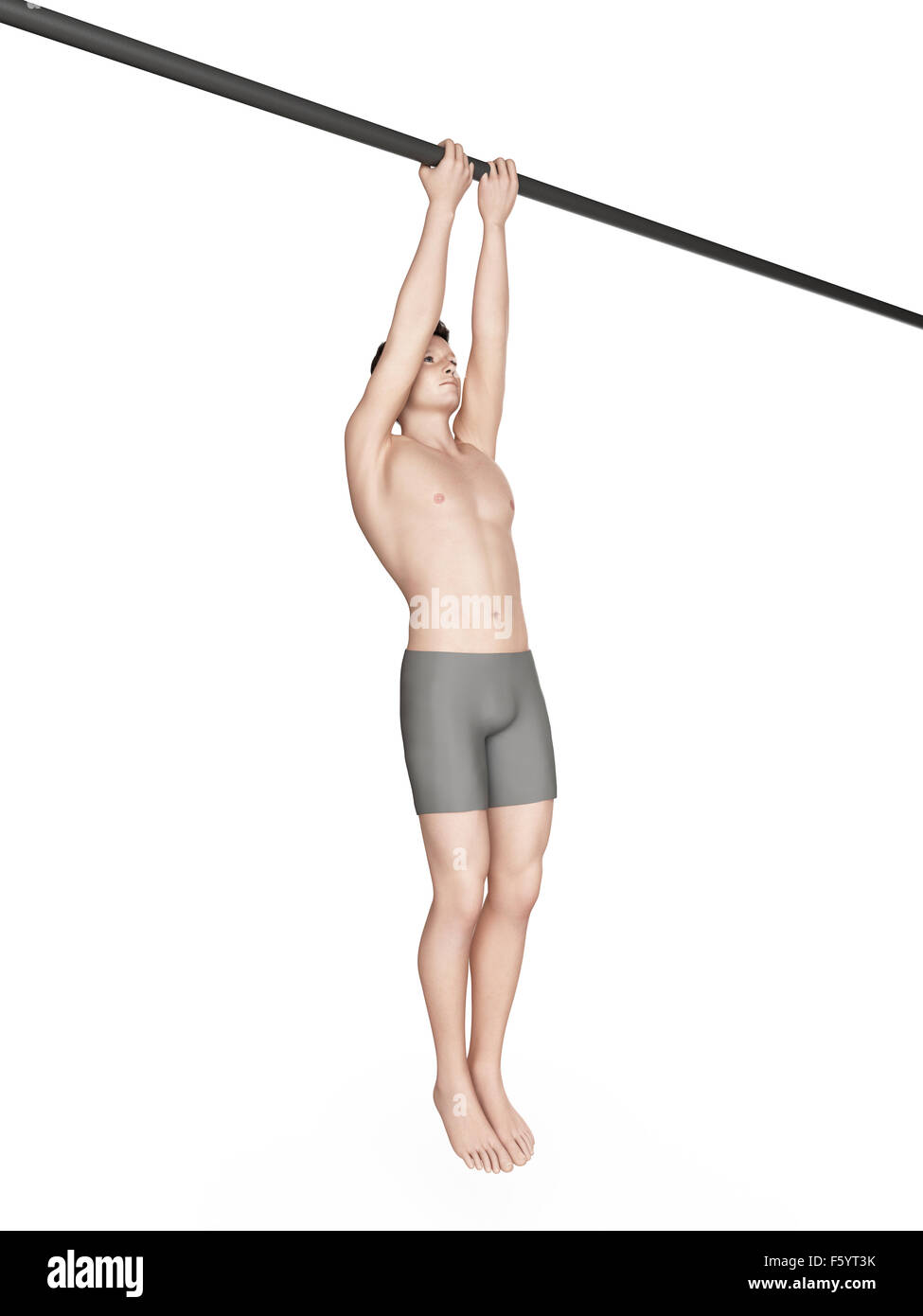 exercise illustration - close grip chin up Stock Photo