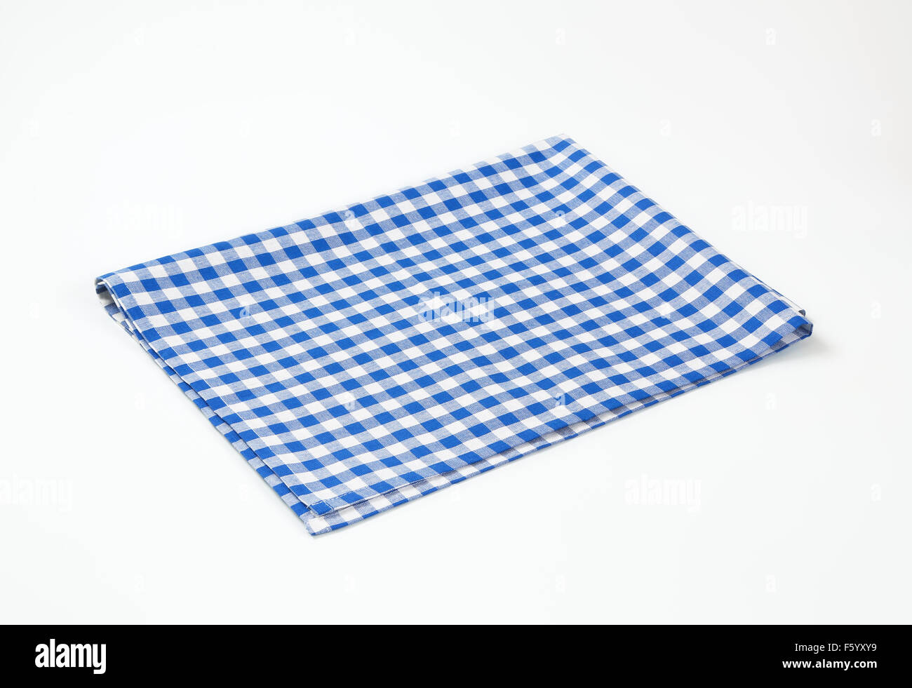 blue and white checkered tablecloth on white background Stock Photo - Alamy