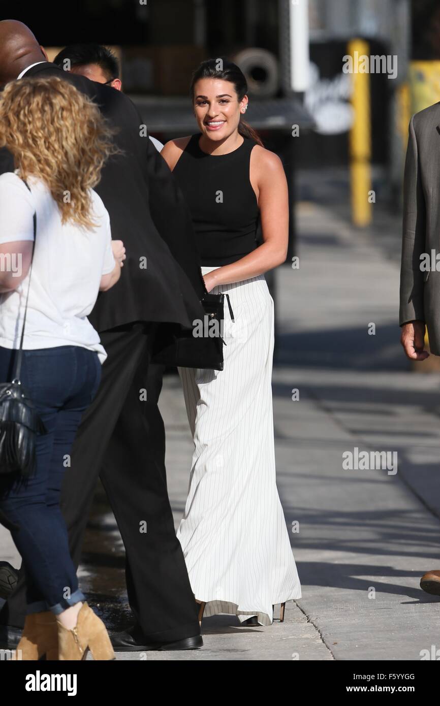 Lea Michele seen arriving at ABC studios for Jimmy Kimmel Live