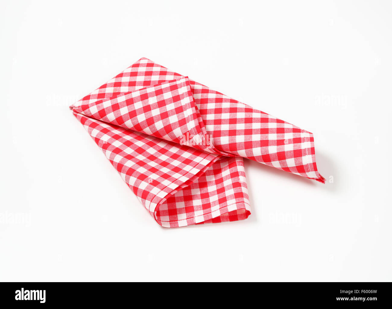 red and white checkered tablecloth on white background Stock Photo Alamy