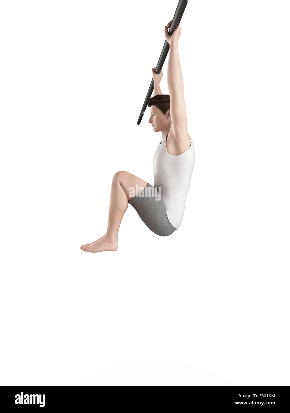 exercise illustration - hanging leg raises Stock Photo