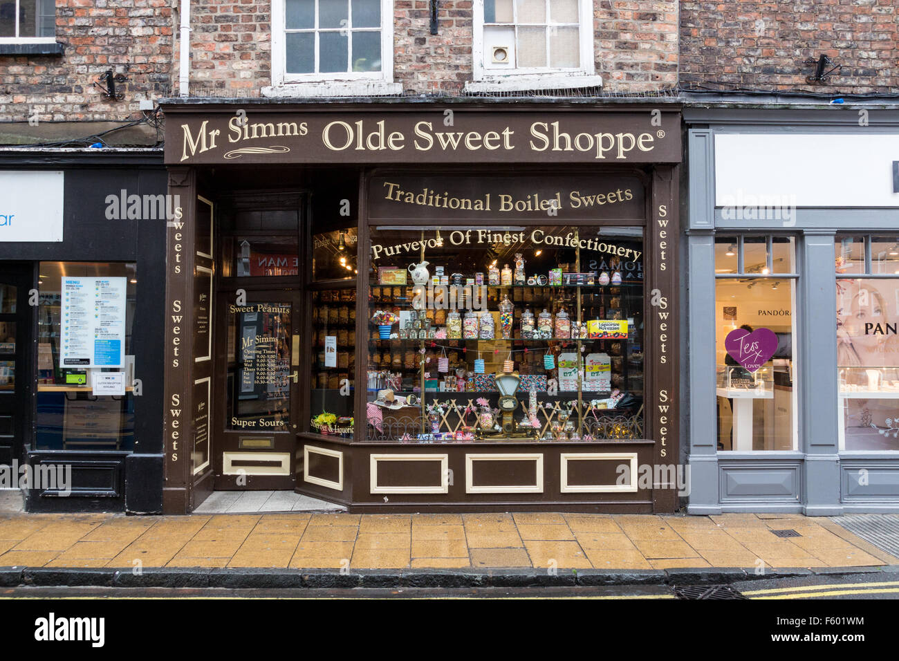 Mr Simms traditional olde sweet shoppe in York Stock Photo Alamy