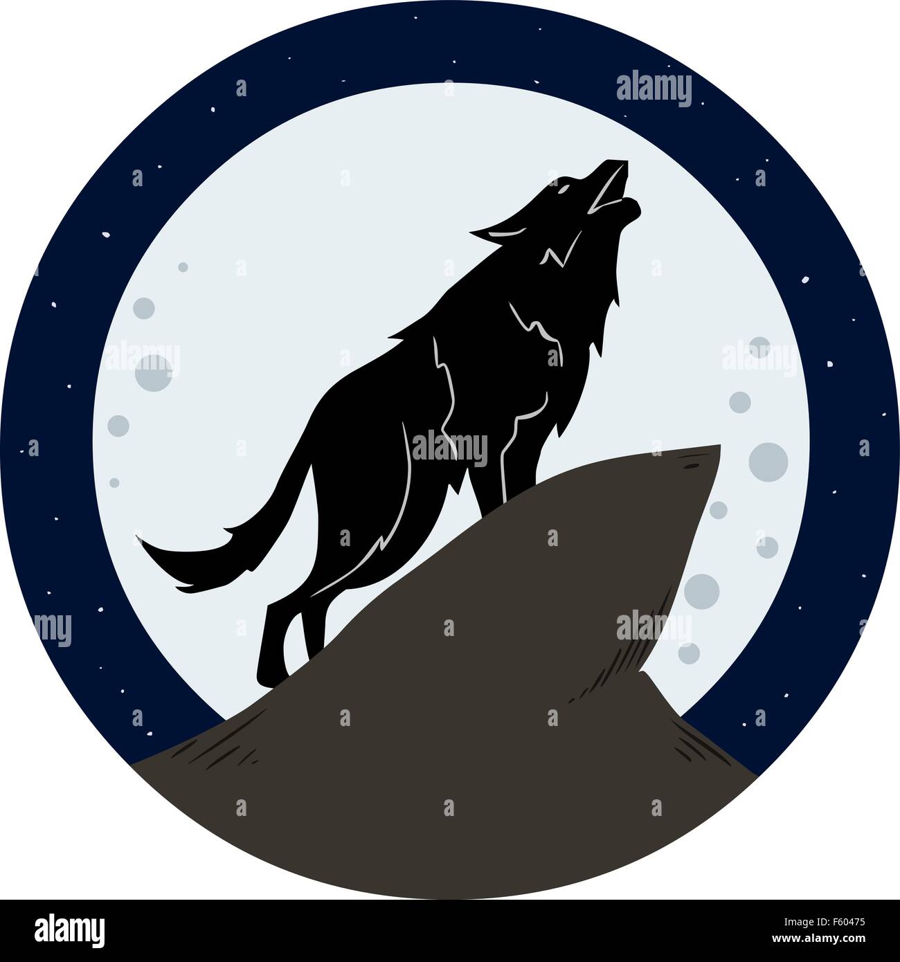 Coyote Howling At The Moon Clipart Drawing