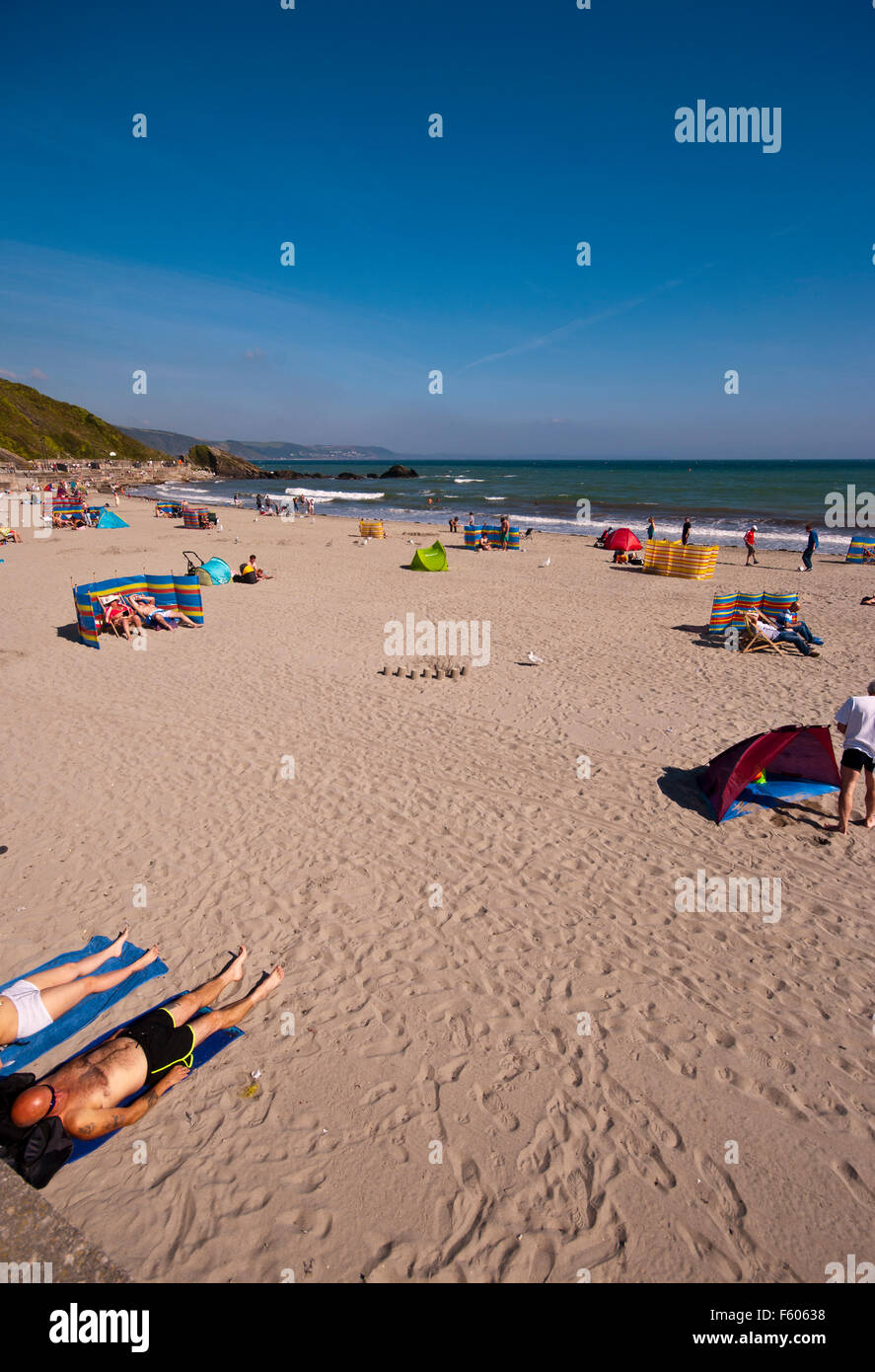 The Sandy Beach at Looe Cornwall England UK Stock Photo