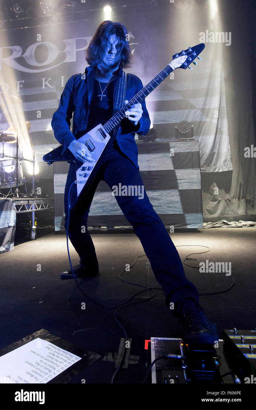 Swedish hard rock band Europe performing live on stage at Tradgar'n  Featuring: Europe, John Norum Where: Gothenburg, Sweden When: 23 Sep 2015  Stock Photo - Alamy
