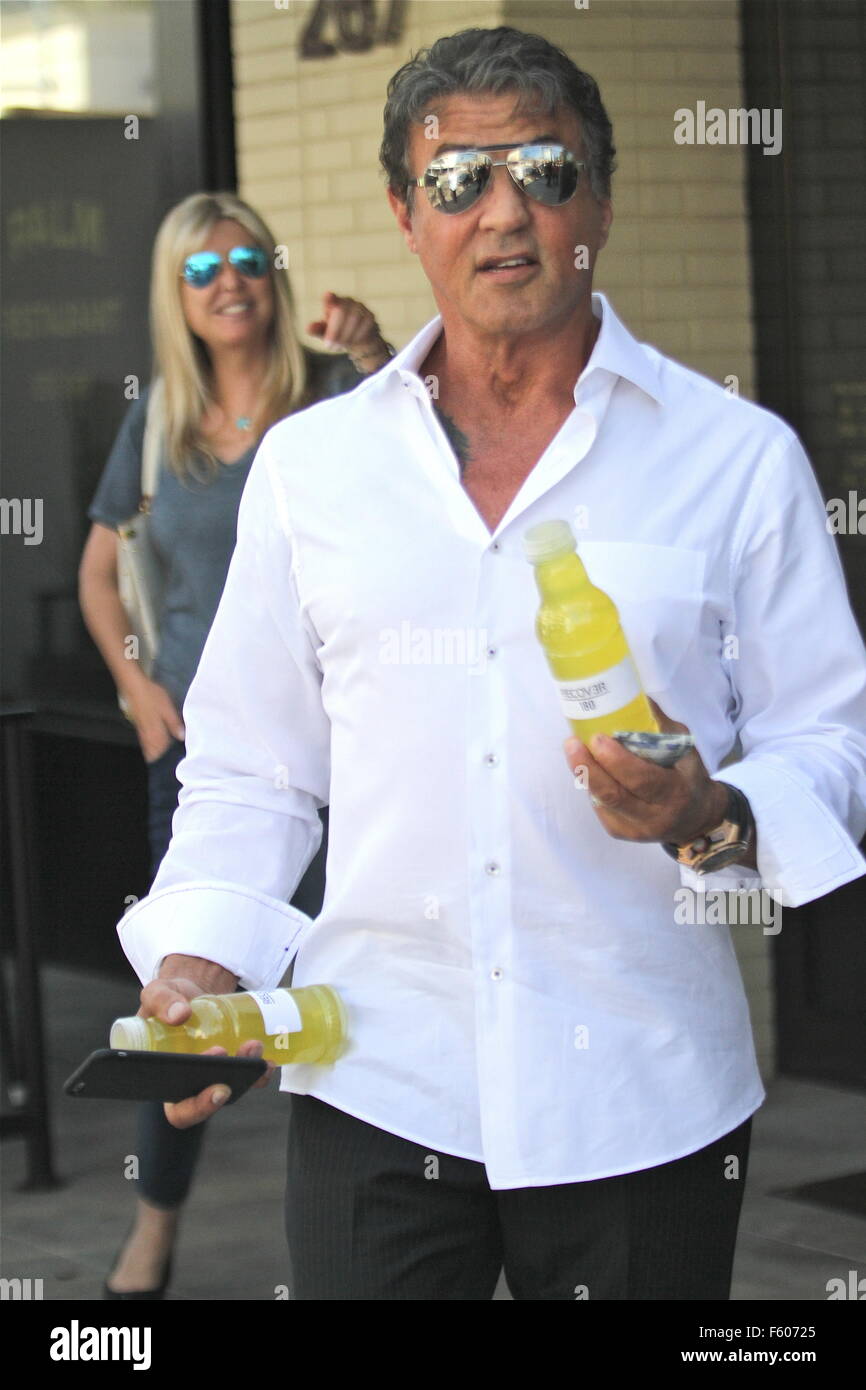 Sylvester Stallone Promotes A Drink Called Recover In Beverly Hills