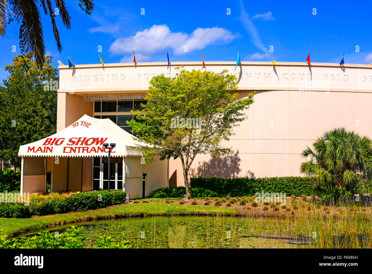 Big Show Main Entrance at the Ringling Circus Museum in Sarasota Florida Stock Photo