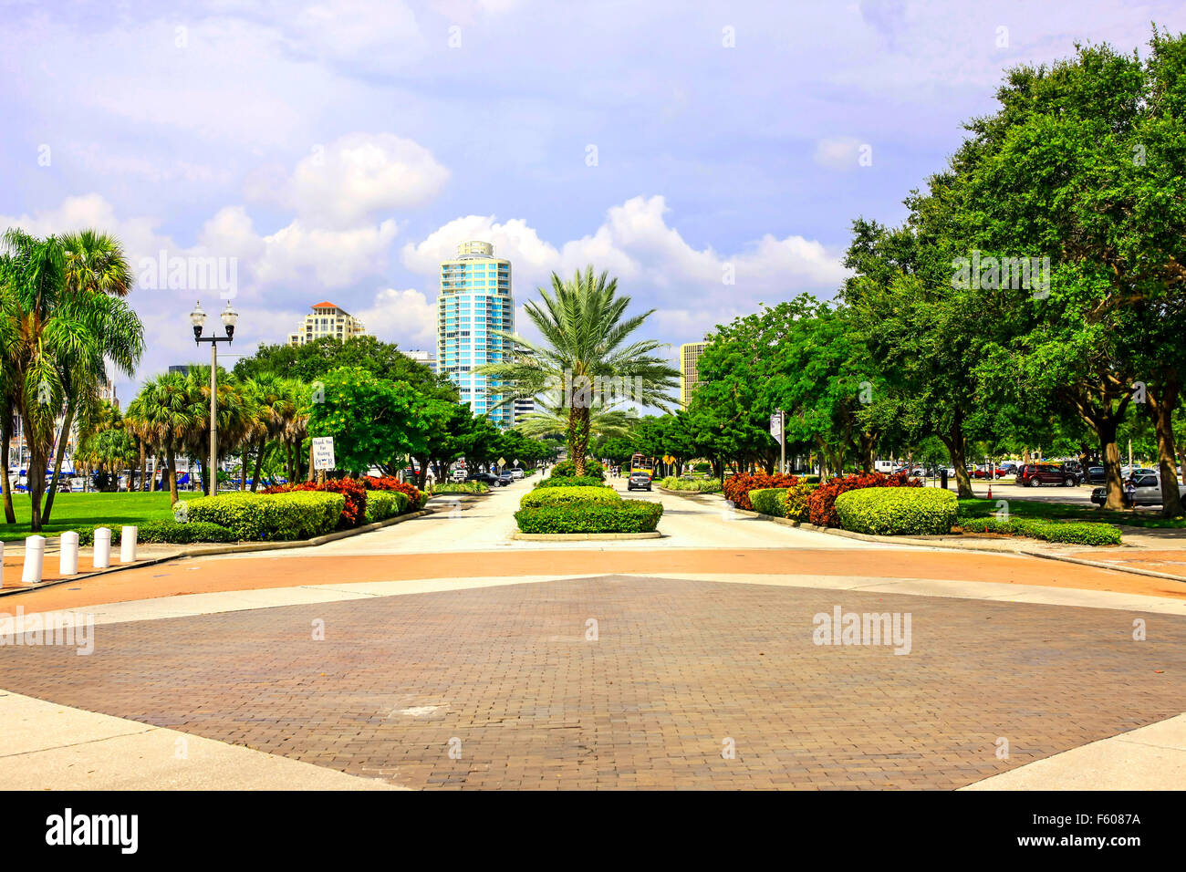 2nd Ave NE in downtown St. Petersburg FL Stock Photo