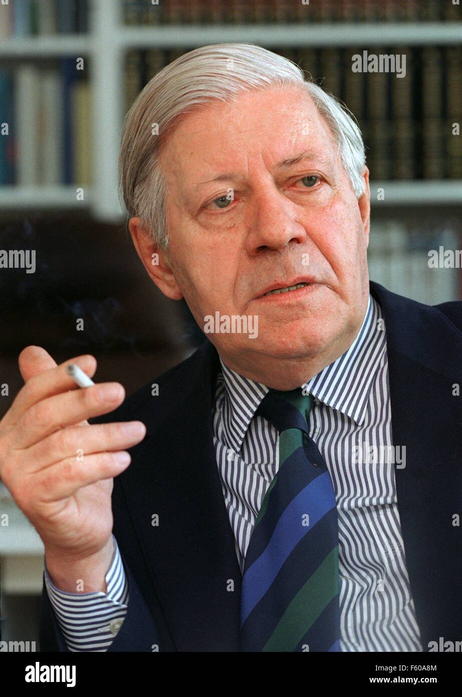 Former Chancellor Helmut Schmidt (picture from 11 May 1994) suffered a life-threatening heart attack. An urgend bypass surgery in the morning of 25 August 2002 was successful, according to university hospital Kiel on 27 August. The health condition of the 83-year-old stabilizes increasingly. Stock Photo