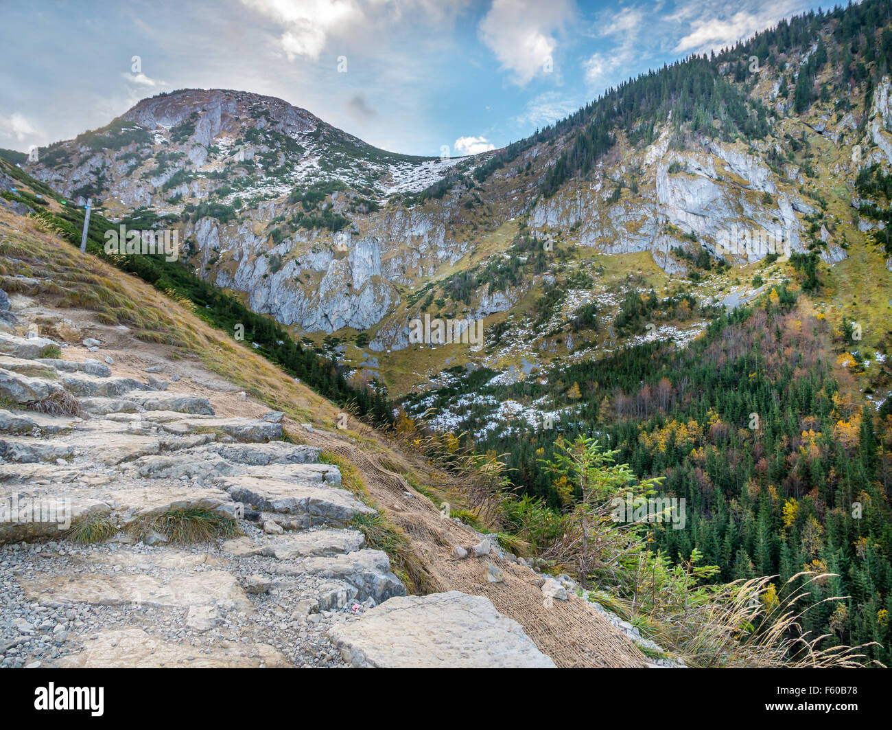 Alpine touristic trail in High Tatra, Poland Stock Photo