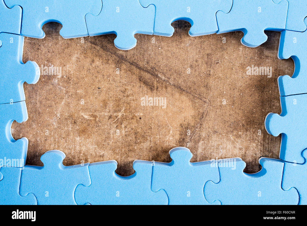 The frame from blue  puzzle for your text Stock Photo