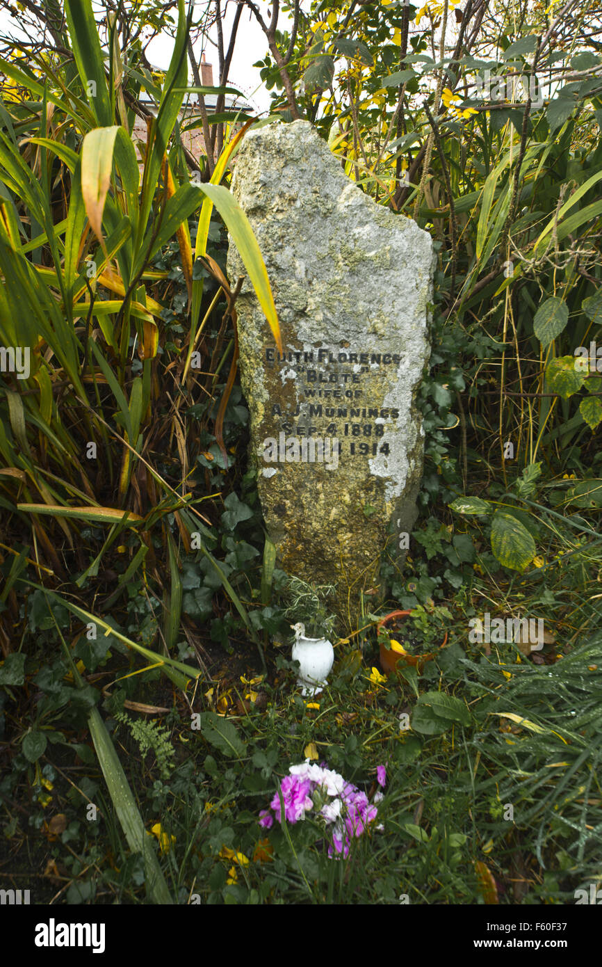 Grave stone of Edith Florence Blote Munnings Stock Photo