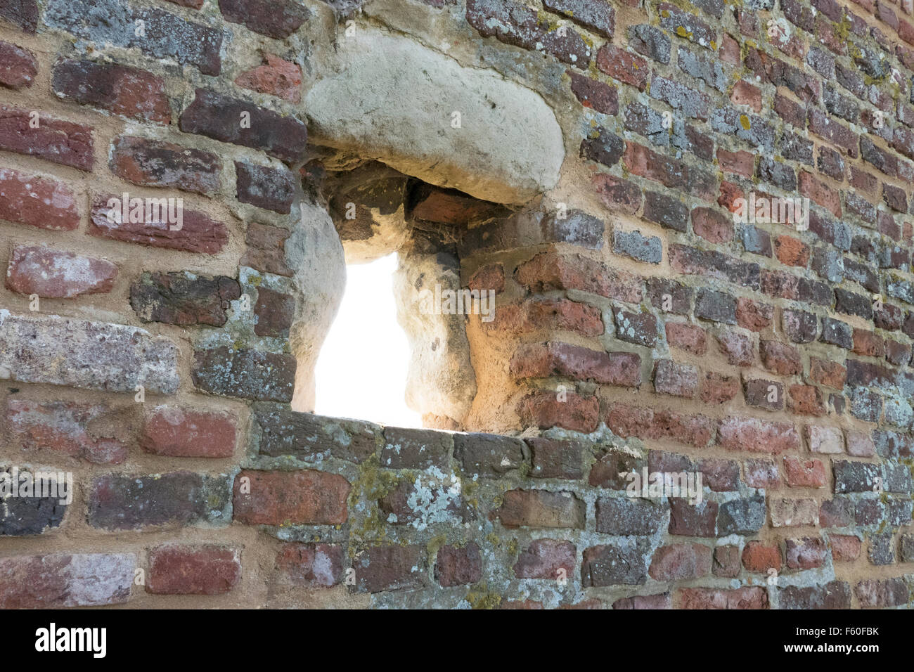 Château d'Hougoumont (originally Goumont) is a large farmhouse at the Battle of Waterloo site. Stock Photo