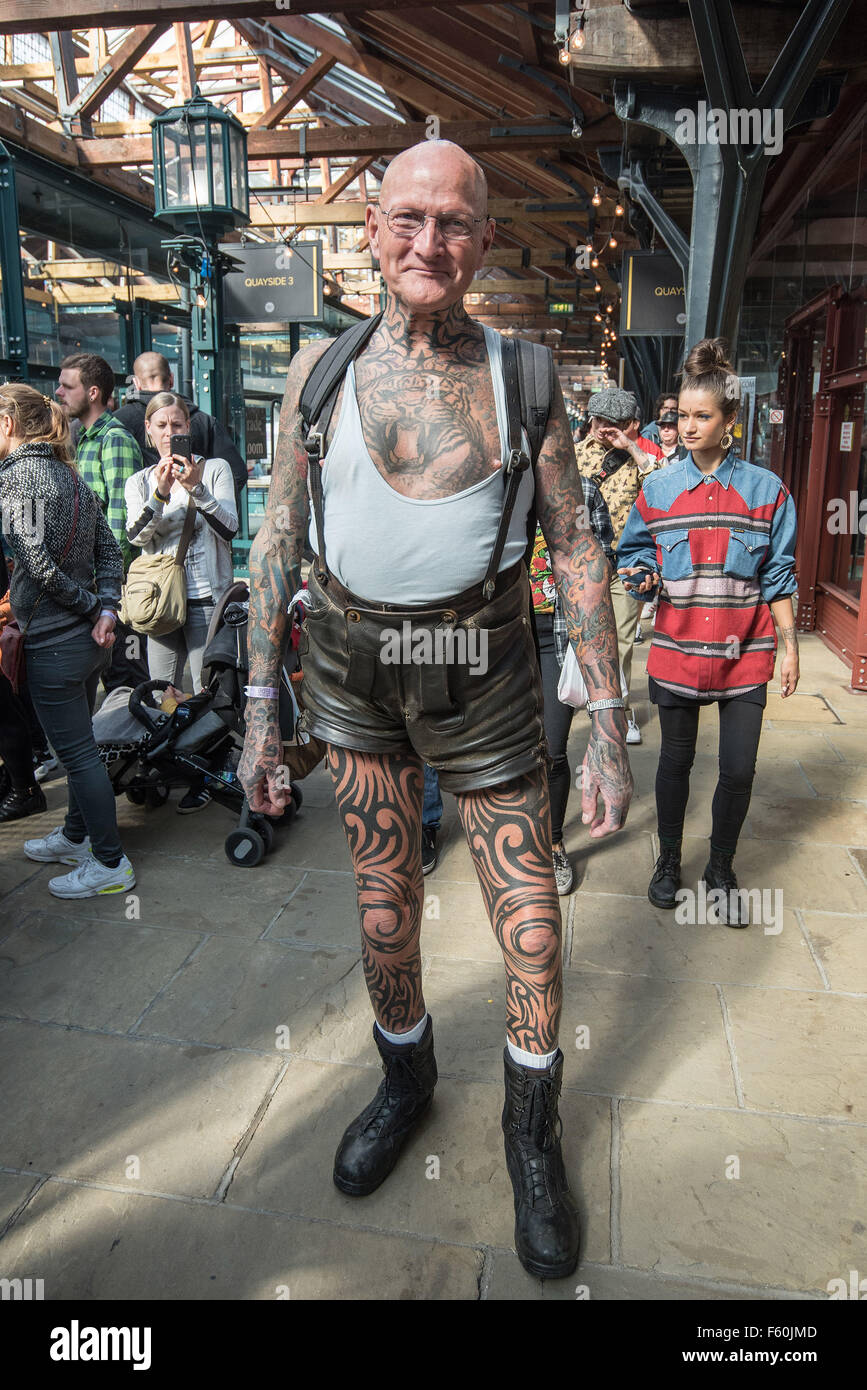 london tattoo convention tobacco dock London Tattoo Convention held at the Tobacco Docks. Featuring: Atmosphere  Where: London, United Kingdom When: 25 Sep 2015 Stock Photo