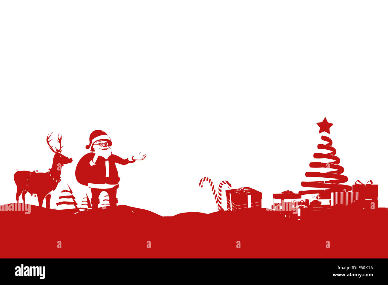 Composite image of christmas scene silhouette Stock Photo