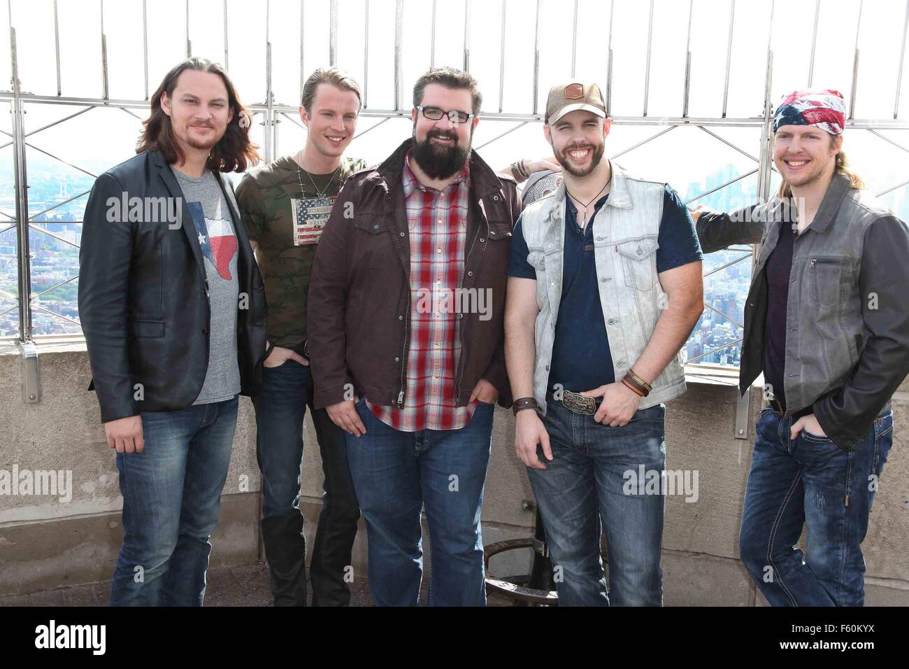Country group Home Free, winners of NBC's 'The Sing Off,' visit the Empire State Building  Featuring: Home Free, Tim Foust, Austin Brown, Rob Lundquist, Chris Rupp, Adam Rupp Where: New York City, New York, United States When: 25 Sep 2015 Stock Photo