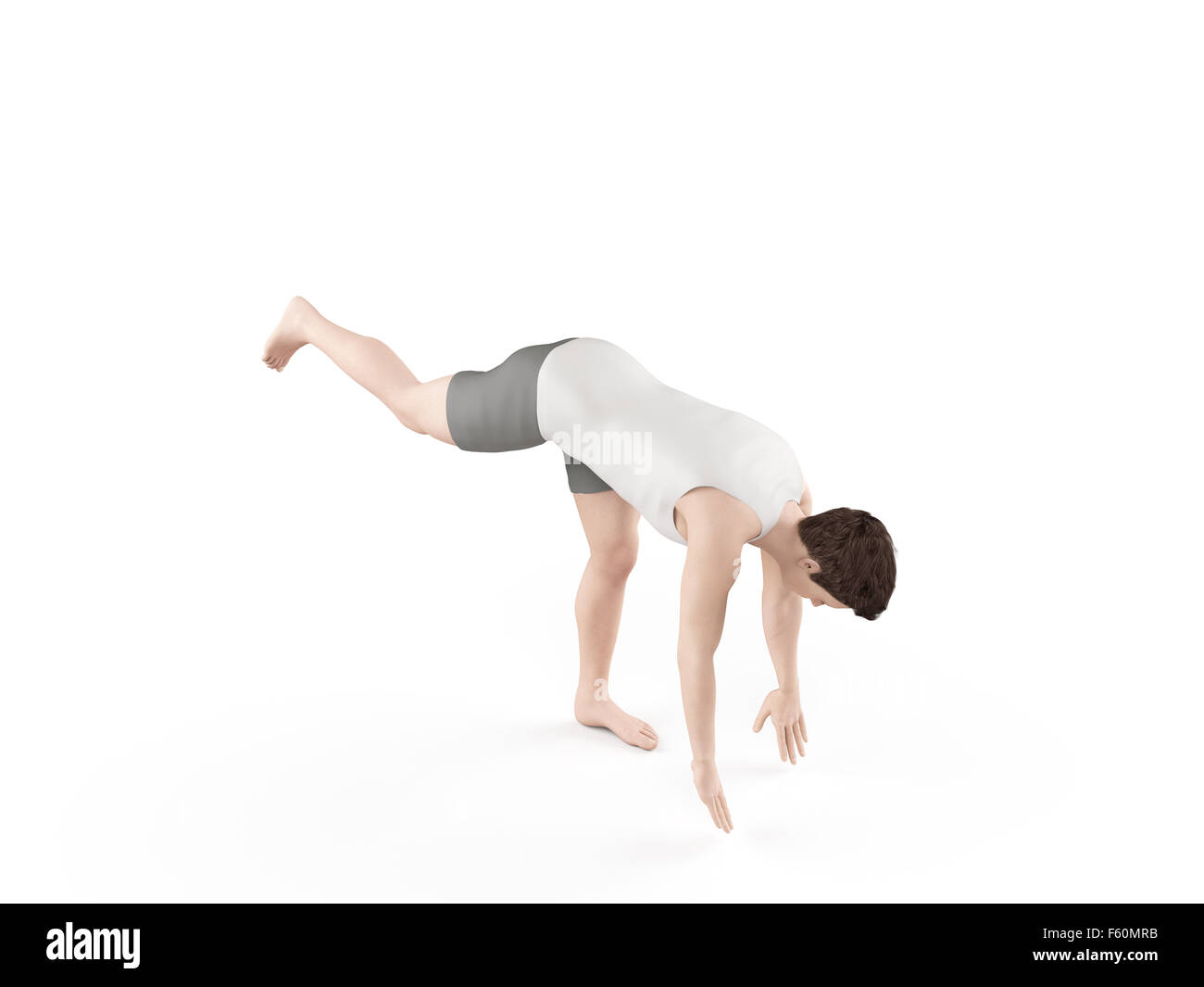 exercise illustration - one leg drop Stock Photo