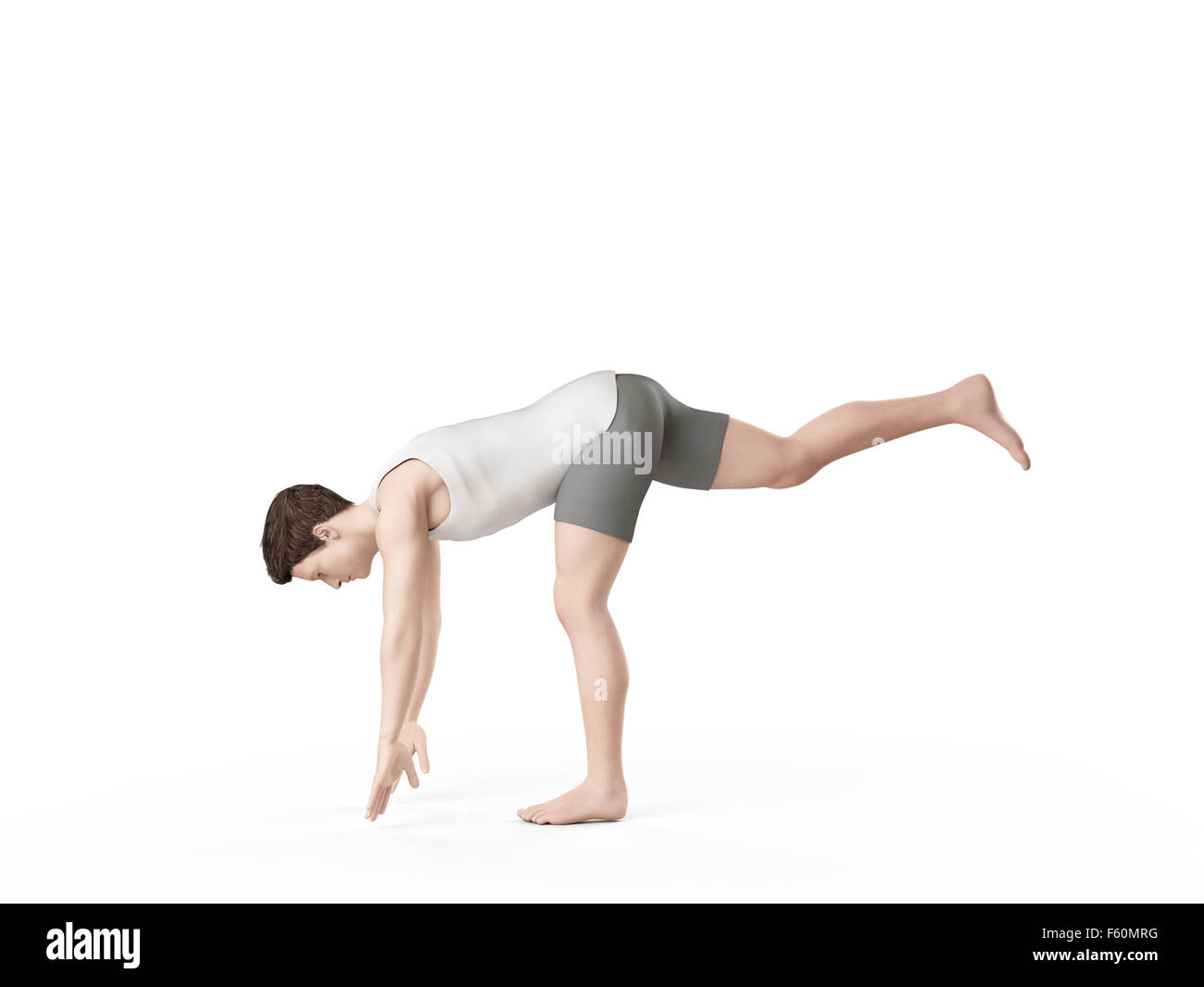 exercise illustration - one leg drop Stock Photo - Alamy