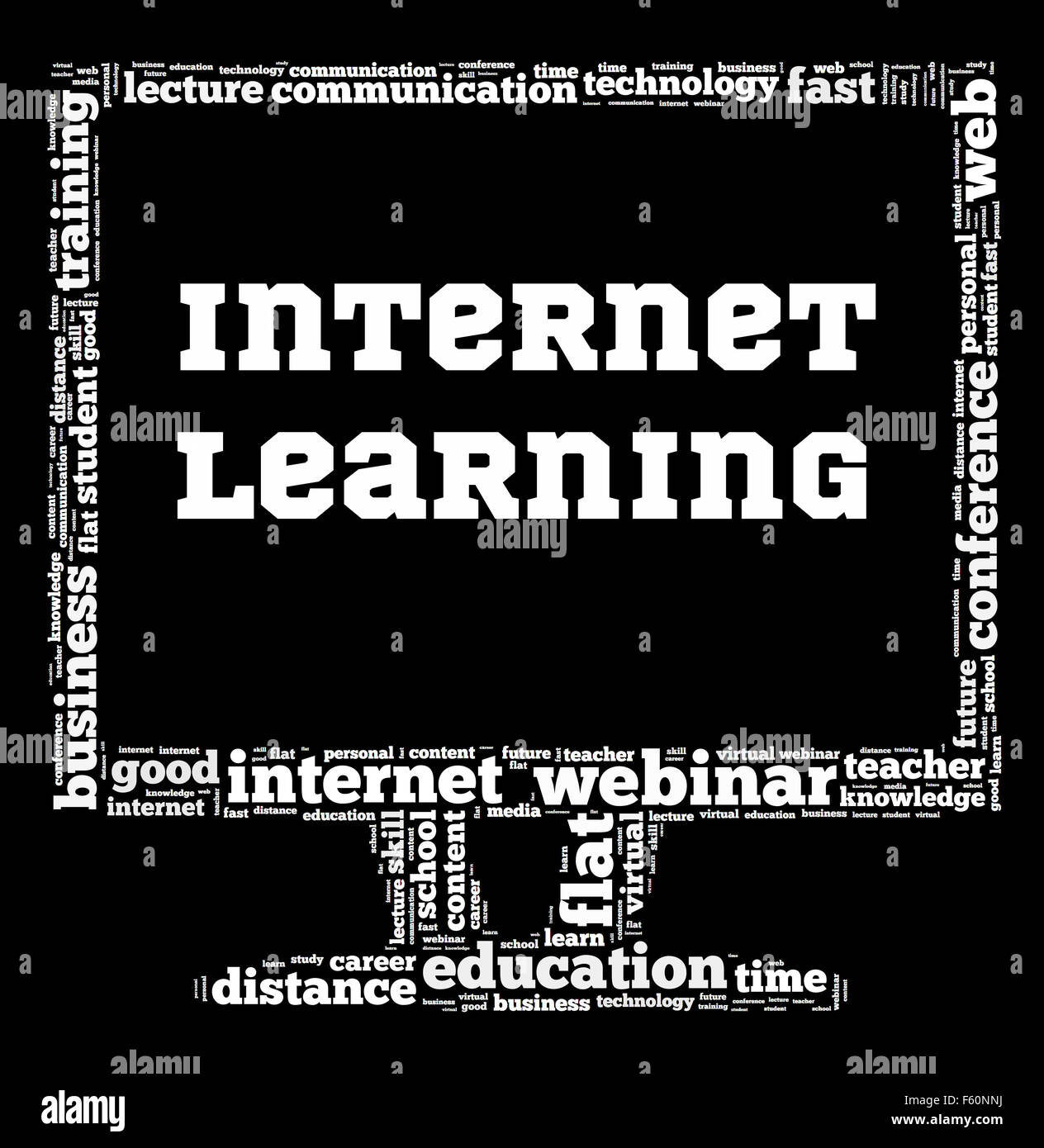 Internet learning illustration word cloud concept Stock Photo
