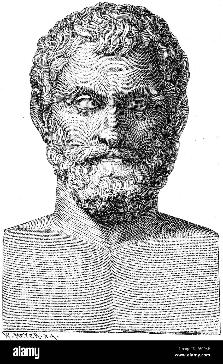 THALES OF MILETUS  (c 625-c 545 BC) Greek philosopher in an imaginary engraving published in 1875 Stock Photo