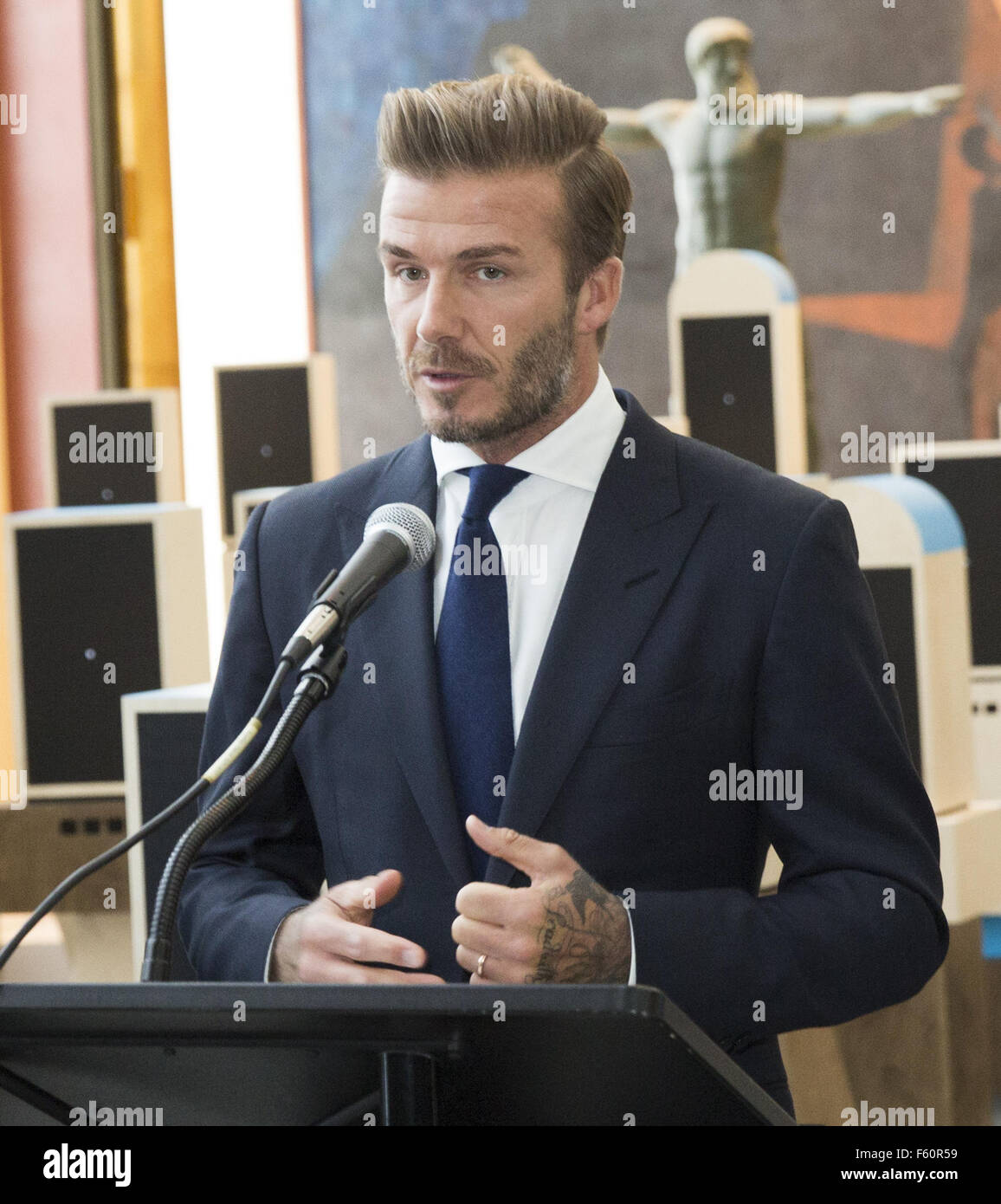 Unicef Goodwill Ambassador David Beckham Visits The United Nations General Assembly Featuring